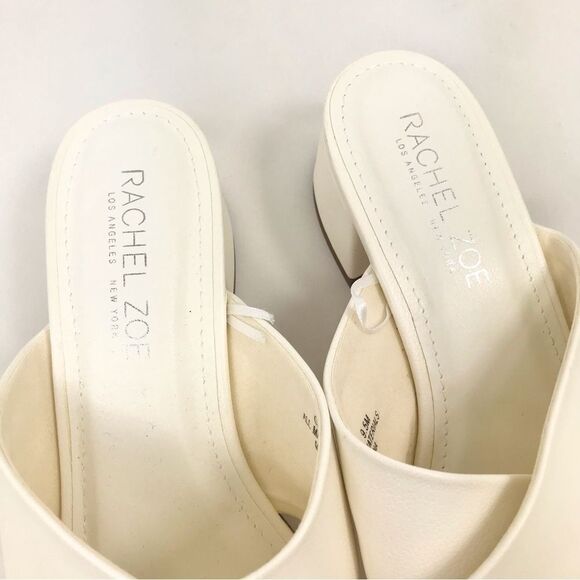 Rachel Zoe GARLAND Creamy White Crisscross Strap Open Toe Heeled Slide Sandals - Picture 5 of 13